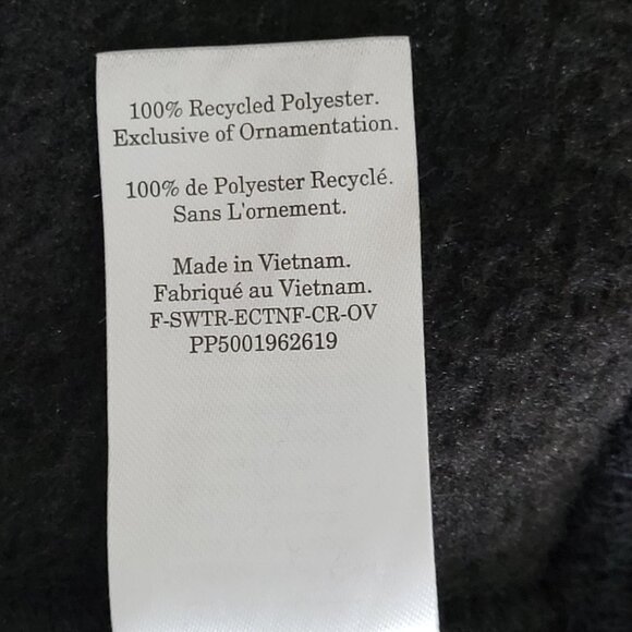 Everlane The ReNew Fleece Oversized Crew Sweater Womens Size XXS Black NWT - Picture 7 of 8